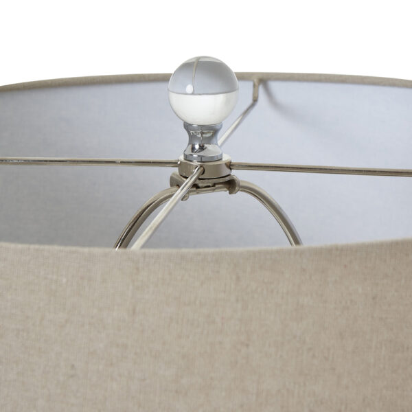 Grey Shadows Table Lamp With Linen Shade | Self Assembly