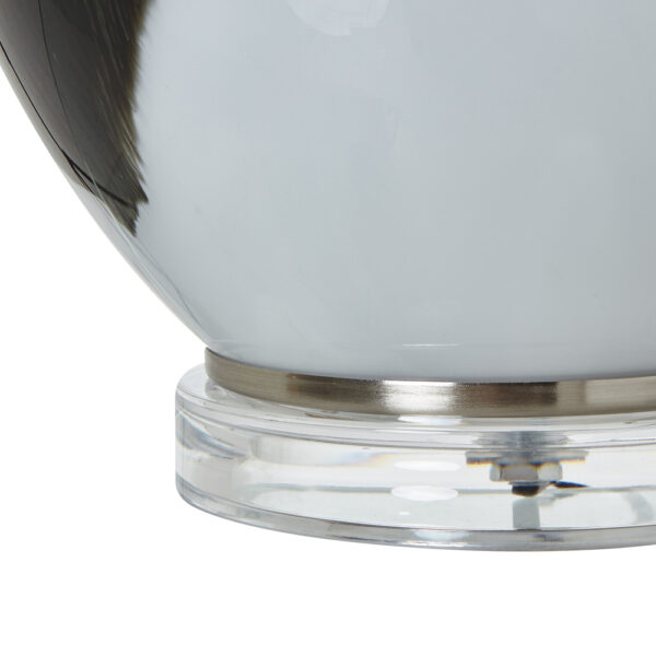 Grey Glass Table Lamp With Linen Shade | Self Assembly