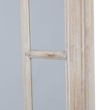 Large Washed Wood Framed Window Mirror | Assembled