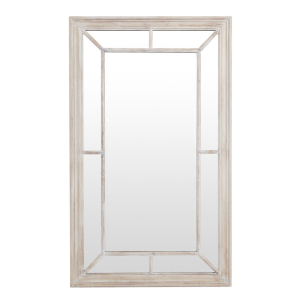 Washed Wood Framed Window Mirror | Fully Assembled