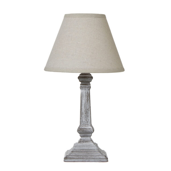 Capsa Column Table Lamp With Linen Shade | Self Assembly