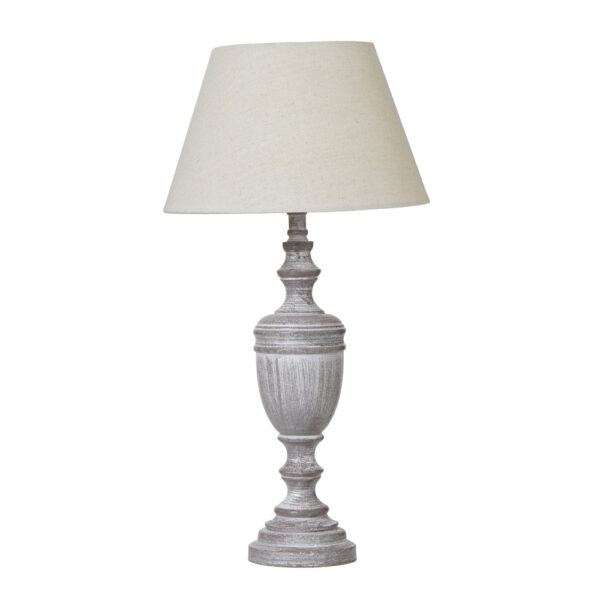 Nola Urn Table Lamp With Linen Shade | Self Assembly