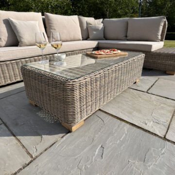 Caprona Collection Outdoor Large Corner And Coffee Table Set