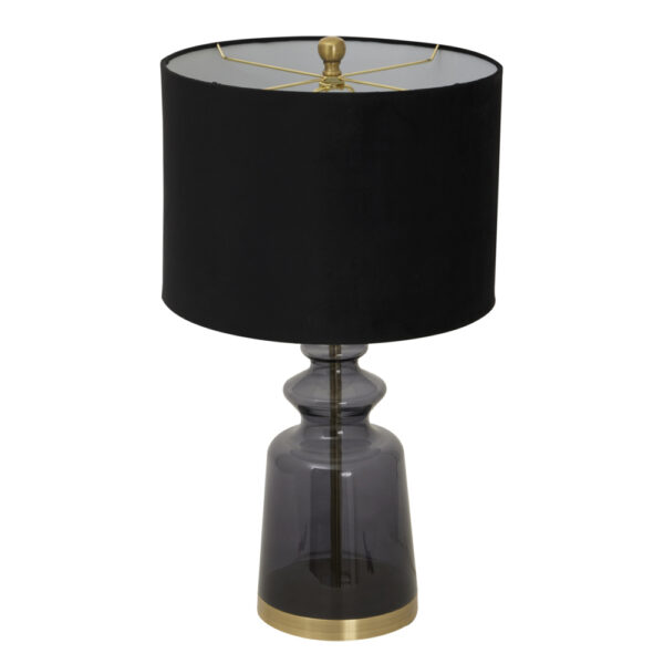 Luxton Glass Urn Lamp With Black Velvet Shade | Self Assembly
