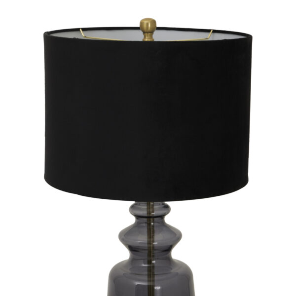 Luxton Glass Urn Lamp With Black Velvet Shade | Self Assembly