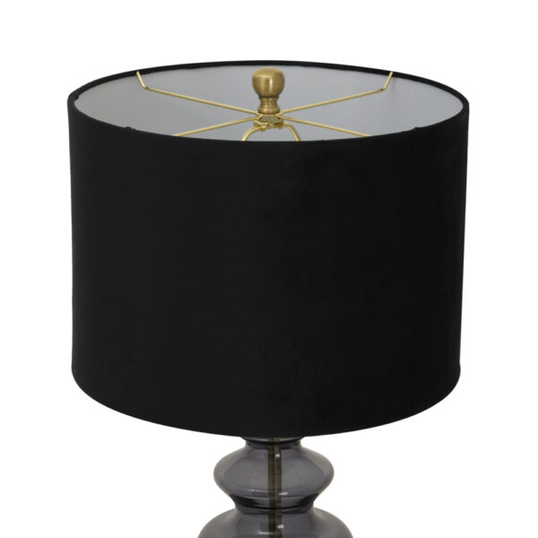 Luxton Glass Urn Lamp With Black Velvet Shade | Self Assembly