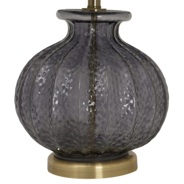 Luxton Glass Fluted Lamp With Black Velvet Shade | Self Assembly