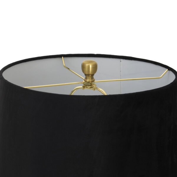 Luxton Glass Fluted Lamp With Black Velvet Shade | Self Assembly