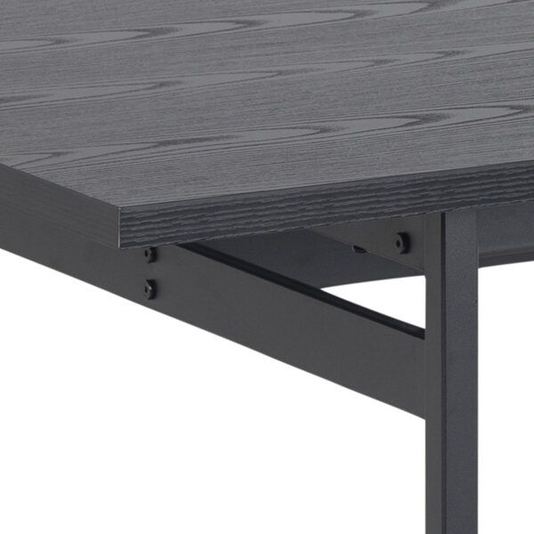 Anguson Dining Table in Black 200x74cm Included 4 Carrie Swivel Dining Chairs in Sand | Self Assembly