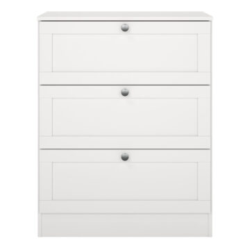 Bronte Chest with 3 Frame Drawers in White
