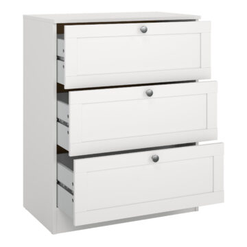Bronte White 3 Drawer Chest