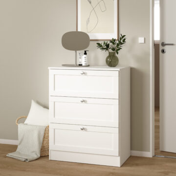 Bronte White 3 Drawer Chest