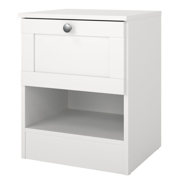 Bronte Nightstand with1 Frame Drawer in White | Self Assembly