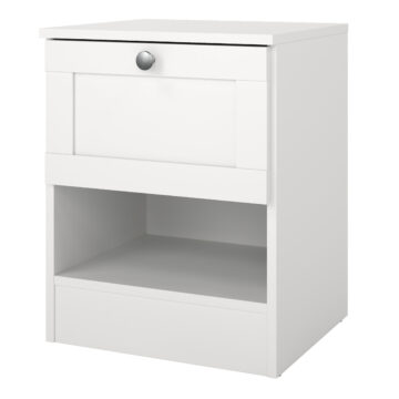 Bronte White 1 Drawer Bedside Table