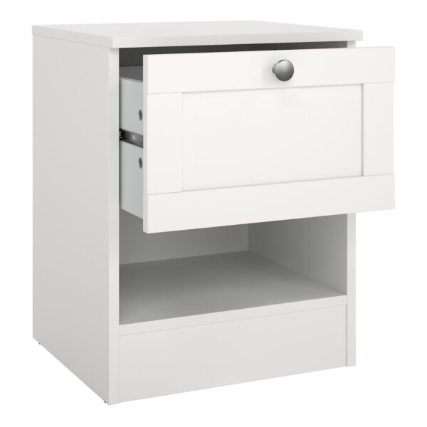 Bronte Nightstand with1 Frame Drawer in White | Self Assembly