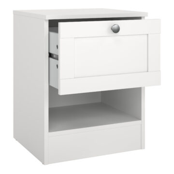 Bronte White 1 Drawer Bedside Table