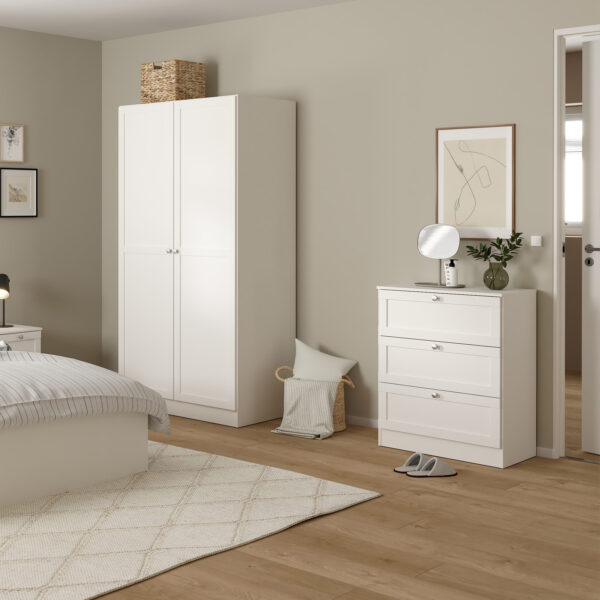 Bronte Nightstand with1 Frame Drawer in White | Self Assembly
