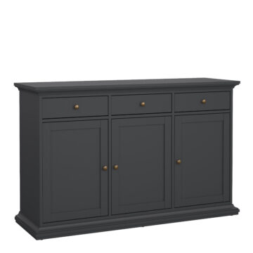 Condo Sideboard with 3 doors and 3 drawers in Matt Grey