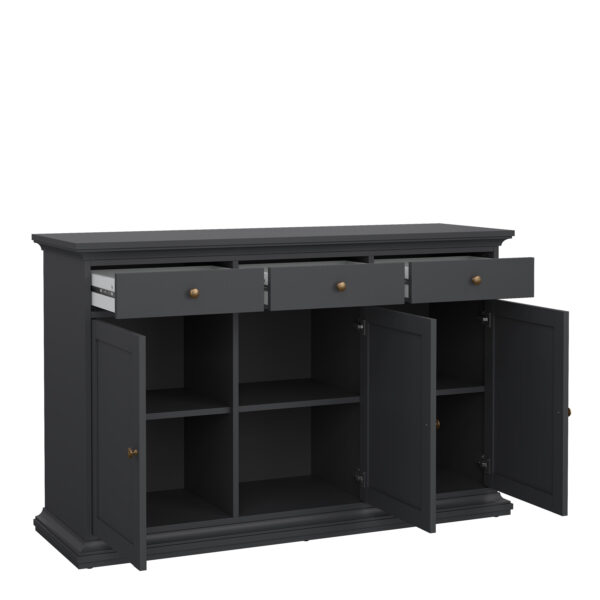 Condo Sideboard with 3 doors and 3 drawers in Matt Grey | Self Assembly