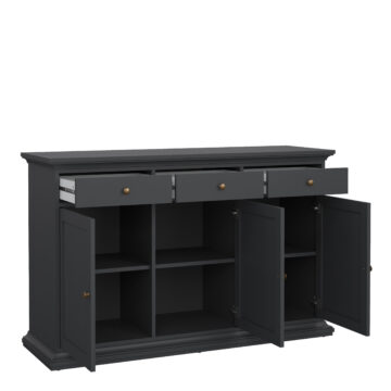Condo Sideboard with 3 doors and 3 drawers in Matt Grey