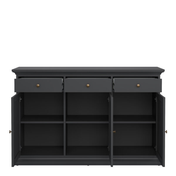 Condo Sideboard with 3 doors and 3 drawers in Matt Grey | Self Assembly