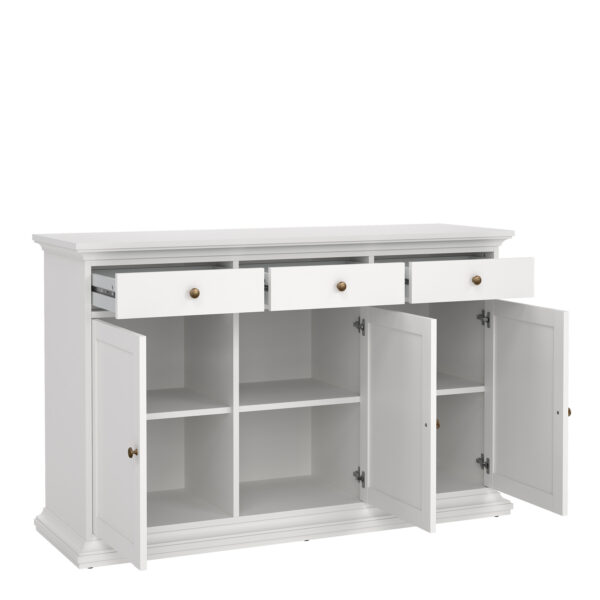 Condo Sideboard with 3 doors and 3 drawers in White | Self Assembly