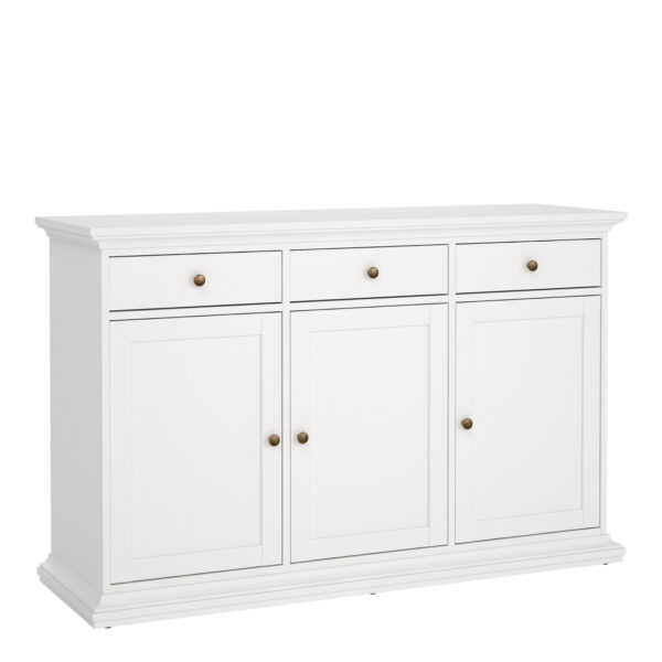 Condo Sideboard with 3 doors and 3 drawers in White