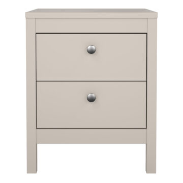 Ronda Bedside Table 2 Drawers in Cashmere