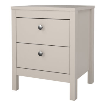 Ronda Cashmere 2 Drawer Bedside Table  | Clearance