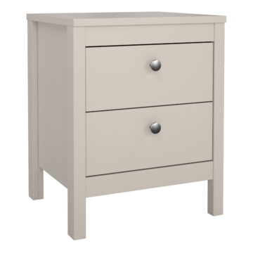 Ronda Bedside Table 2 Drawers in Cashmere