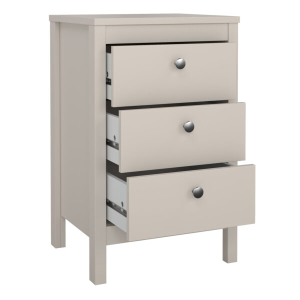 Ronda Bedside Table 3 Drawers in Cashmere | Self Assembly