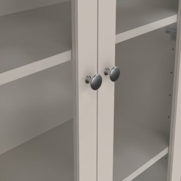 Ronda China Cabinet 2 Glass Doors with 3 Drawers in Cashmere