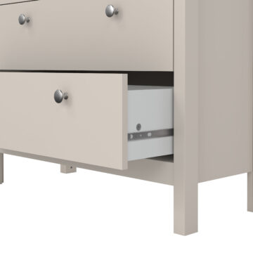 Ronda China Cabinet 2 Glass Doors with 3 Drawers in Cashmere