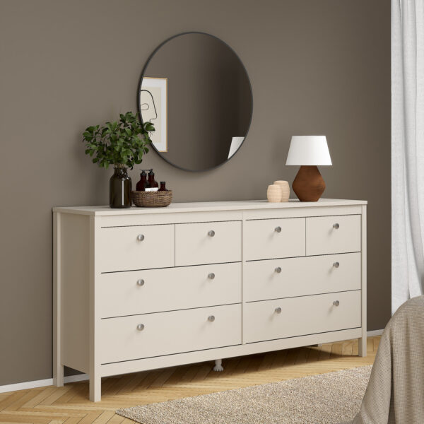 Ronda Double Dresser 4+4 Drawers in Cashmere | Self Assembly