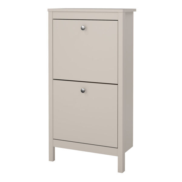 Ronda Shoe Cabinet 2 Flip Down Doors in Cashmere | Self Assembly