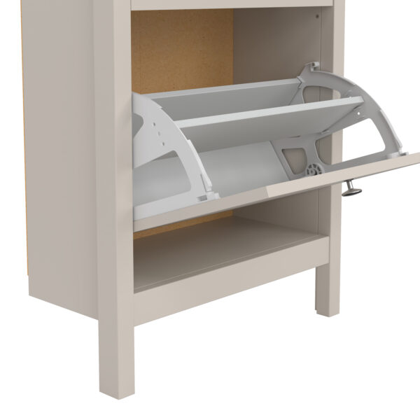 Ronda Shoe Cabinet 2 Flip Down Doors in Cashmere | Self Assembly