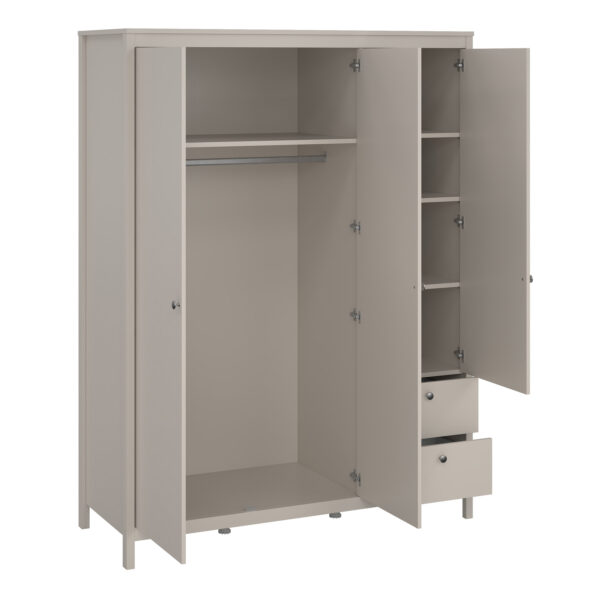 Ronda Wardrobe with 2 Doors + 1 Mirror Door + 2 Drawers in Cashmere | Self Assembly