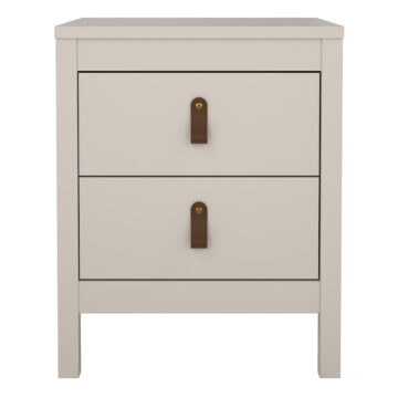 Seville Cashmere 2 Drawer Bedside Table