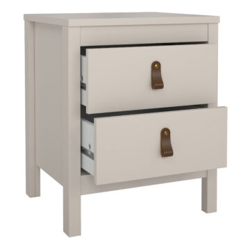 Seville Cashmere 2 Drawer Bedside Table