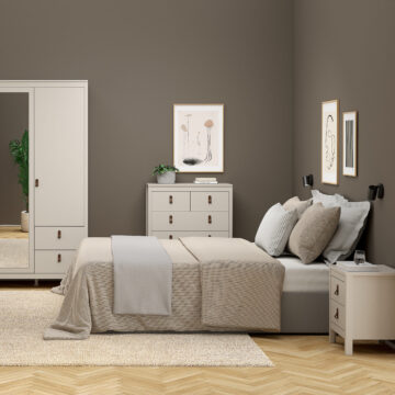 Seville Cashmere 2 Drawer Bedside Table