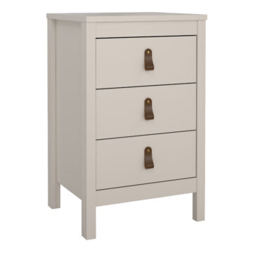 Seville Bedside Table 3 Drawers in Cashmere