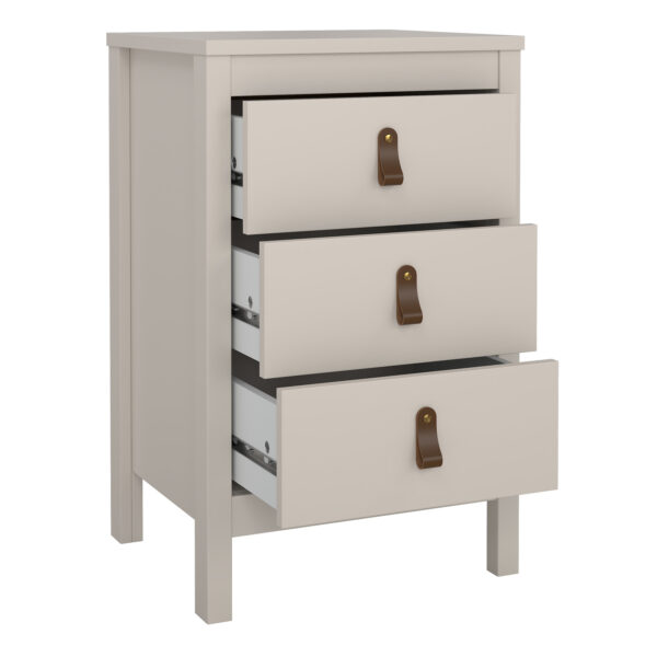 Seville Bedside Table 3 Drawers in Cashmere | Self Assembly