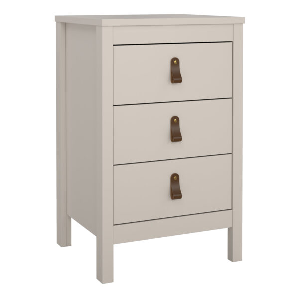 Seville Bedside Table 3 Drawers in Cashmere
