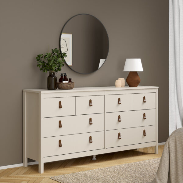 Seville Double Dresser 4+4 Drawers in Cashmere | Self Assembly