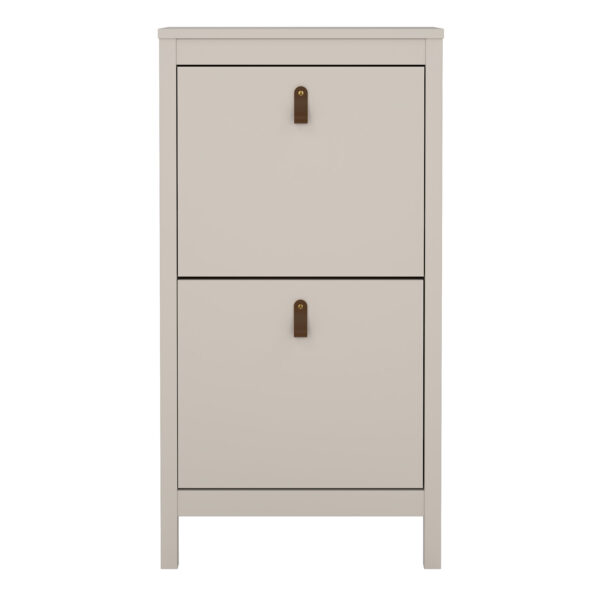 Seville Shoe Cabinet 2 Flip Down Doors in Cashmere | Self Assembly