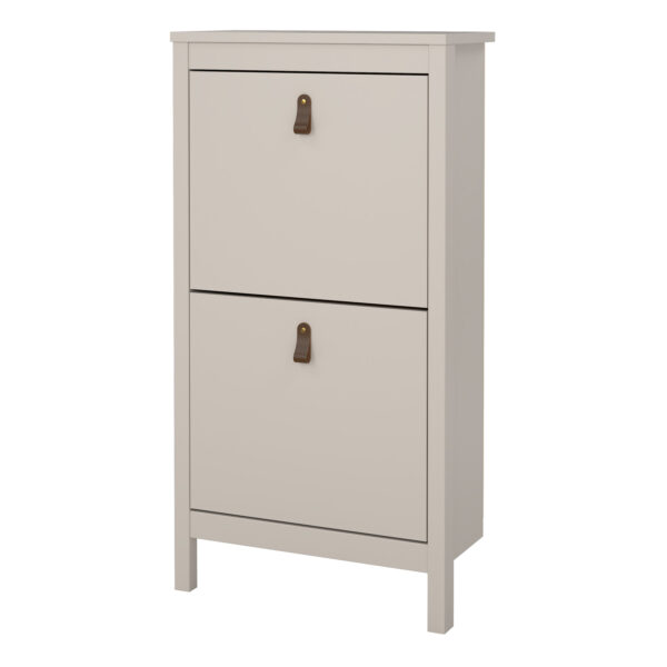 Seville Shoe Cabinet 2 Flip Down Doors in Cashmere | Self Assembly
