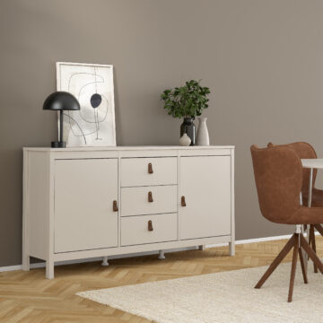 Seville Cashmere 2 Door 3 Drawer Sideboard