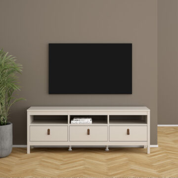 Seville TV Unit 3 Drawers in Cashmere | Self Assembly