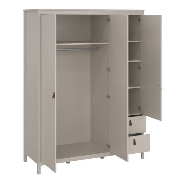 Seville Wardrobe with 2 Doors + 1 Mirror Door + 2 Drawers in Cashmere | Self Assembly
