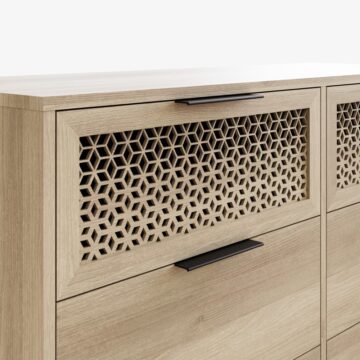 Azra 3 Over 3 Chest of Drawers | Oak Finish